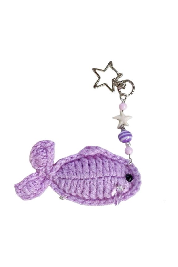 Lightweight User Friendly Crochet Fish Keychain Phone Strap Handmade Design