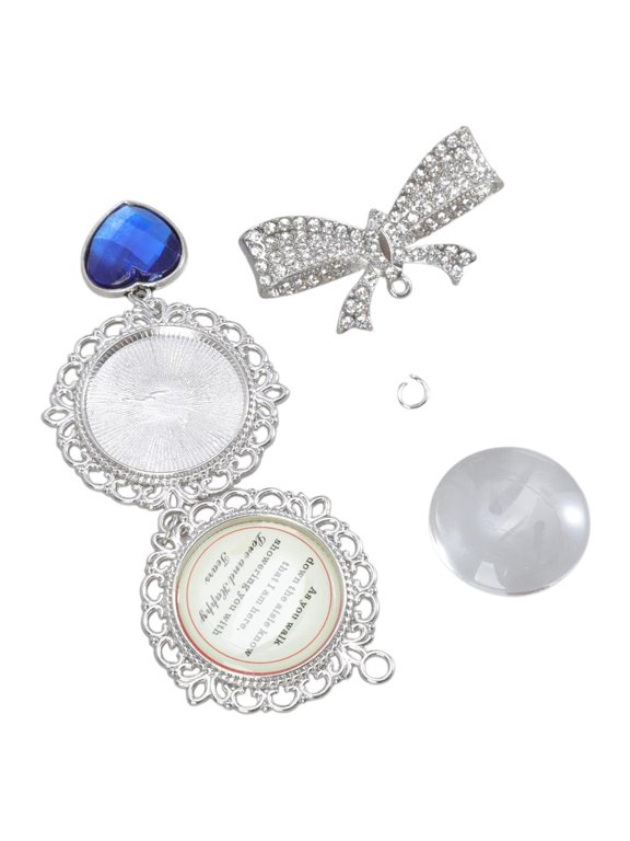 Memorial Photo Brooch Pin with Sparkling Bowknot For Weddings And Anniversaries
