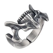 Osdhezcn Mens Punk Gothic Skull Rings Vintage Silver Black Cool Rings Jewelry Accessory