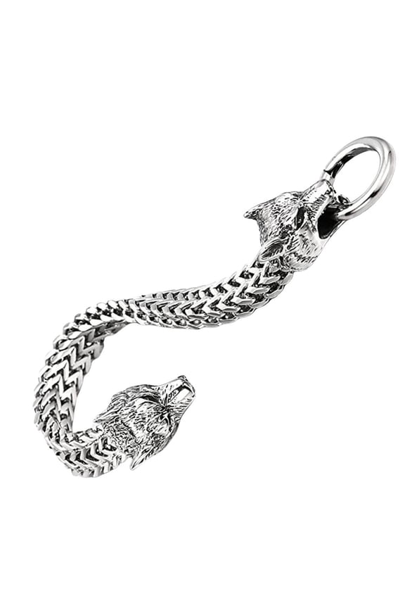 Men's Stainless Steel Bracelet Featuring A Unique Wolf Head Designs for Parties