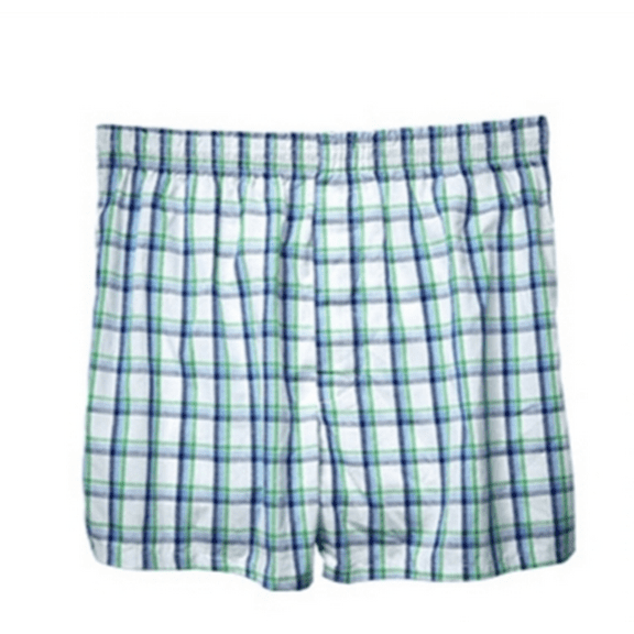 Osdhezcn Mens Cotton Plaid Boxers Shorts Loose Comfortable Button Fly Homewear Panties