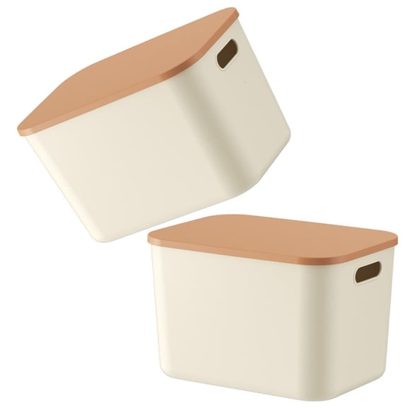 Osdhezcn Modular Cream Storage Box With Sealed Cover Vertical Space Saving Organizers Storage Container For Small Spaces