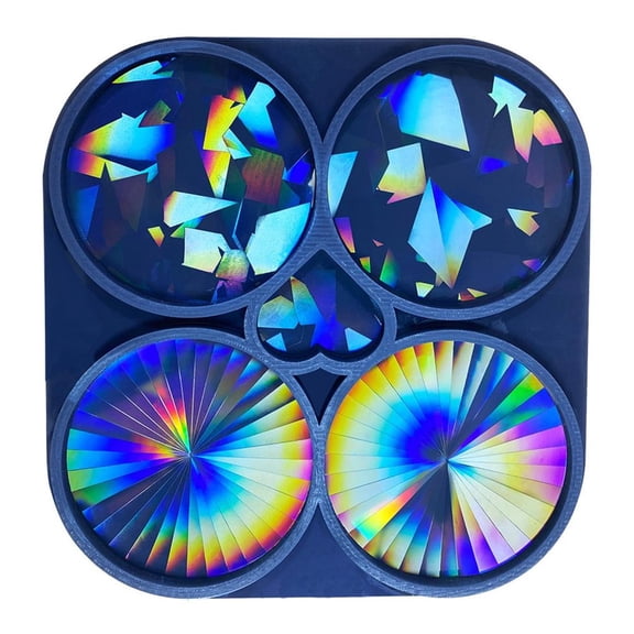 Osdhezcn Mould 4-in-1 Circular Cup Tray Dish Mat Resin Silicone Mold for DIY Coasters