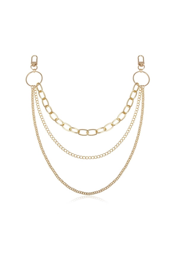 Multi-layer Waist Chain Hip Hop Biker Link Pants Chain Hook Trousers Chain Keychain Jewelry Decor Gift for Girl Friends