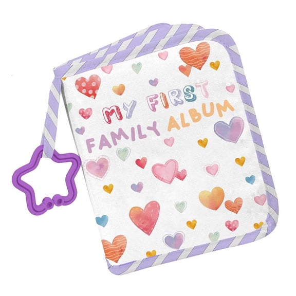 Osdhezcn My Firsts Family Photo Album for Baby,46 Baby Photo Album,Soft Toddler Photo Album with Safety Mirror for Newborns Kids