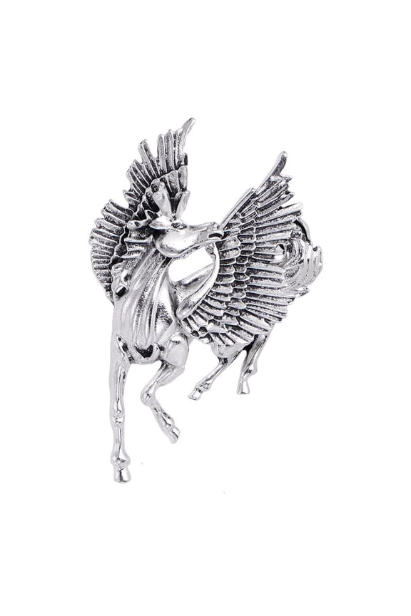 Mythical Pegasus Design Brooch Crafted from Plated Alloy Lapel Pin Ideal for Adding Charm to Attire and as Present