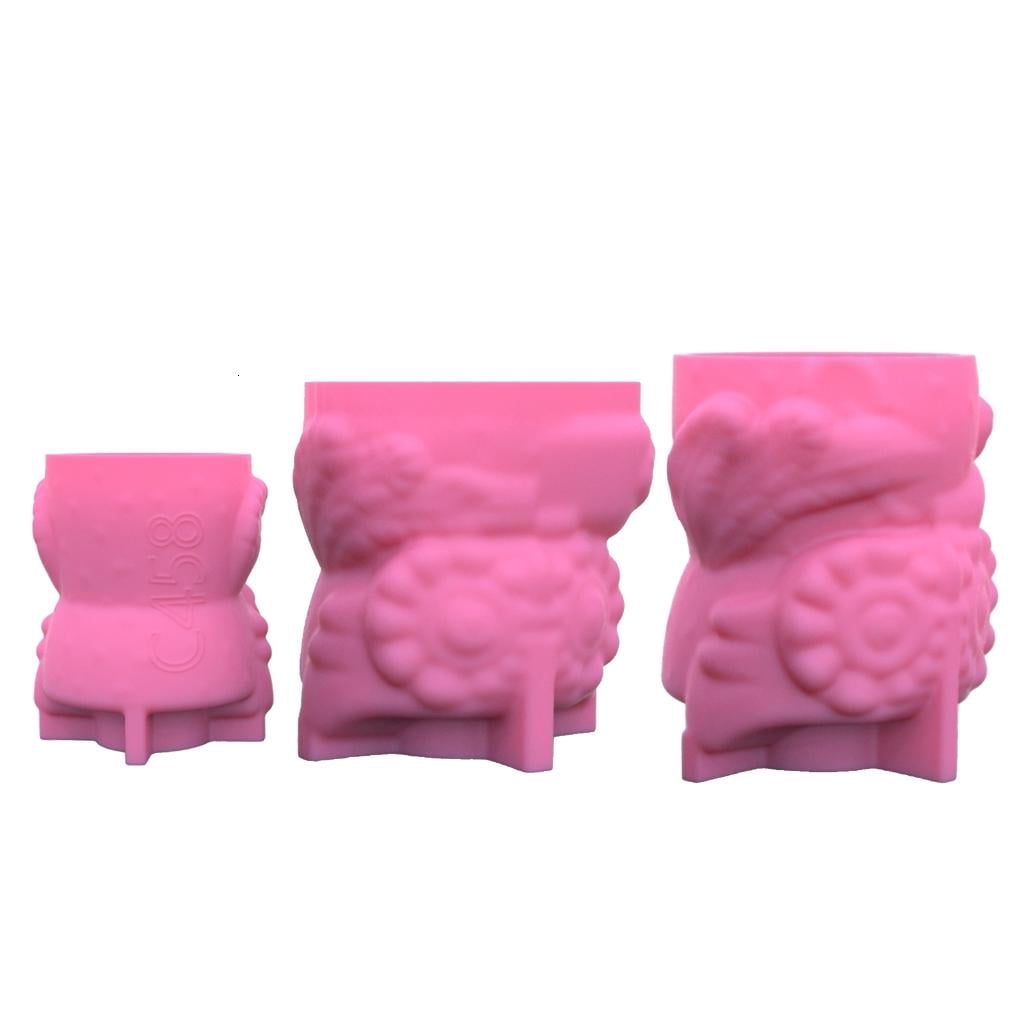 Osdhezcn Owl Mom Dad Gypsum Flower Pot Silicone Mold Epoxy Resin Casting Mold Succulent Vase Cement Clay Mold Pen Holder Mold