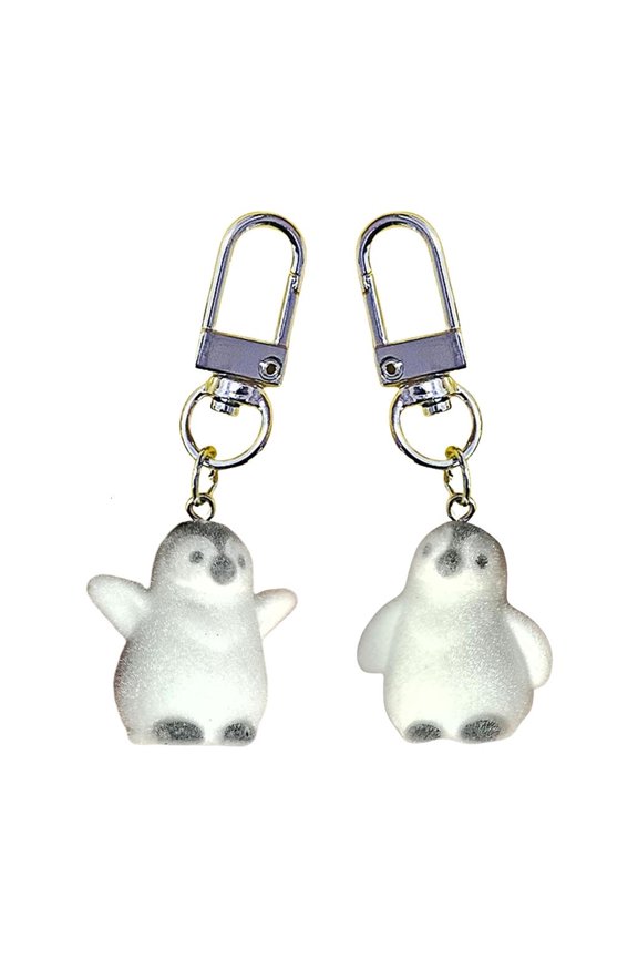 Pack of 2 Key Ornament Fashion Bag Accessory Stylish Penguins Pendant Resin Texture Suitable for Unique Home Decors