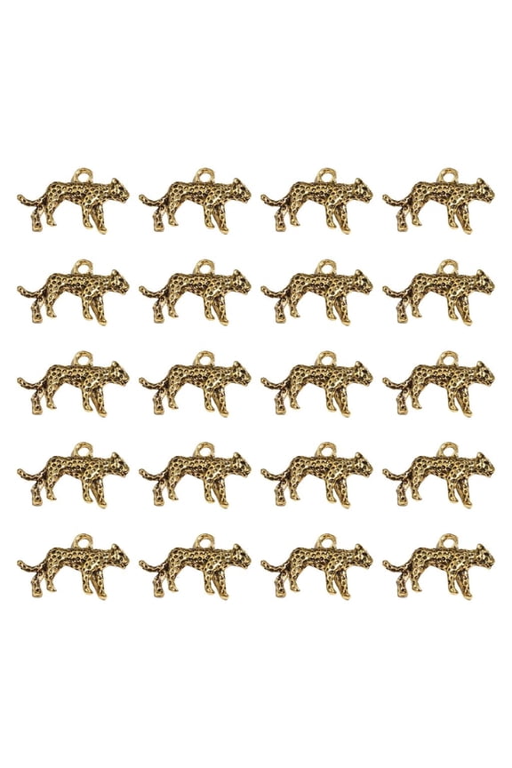 Pack of 20 Leopard Pendants for Creative DIY Accessories Handmade Necklace Charm