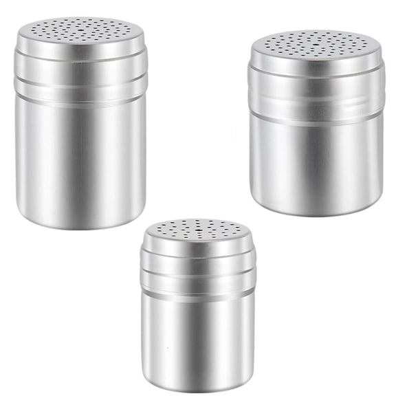 Osdhezcn Pack of 3 Nonrust Steel Condiment Jars Set Solid Construction Assorted Capacities Elegant Finish Quick Washing for Cooking Use