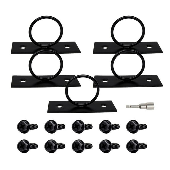 Osdhezcn Pack of 5 Black Stainless Steel Rings Rope Hanger Bracket Hook ...