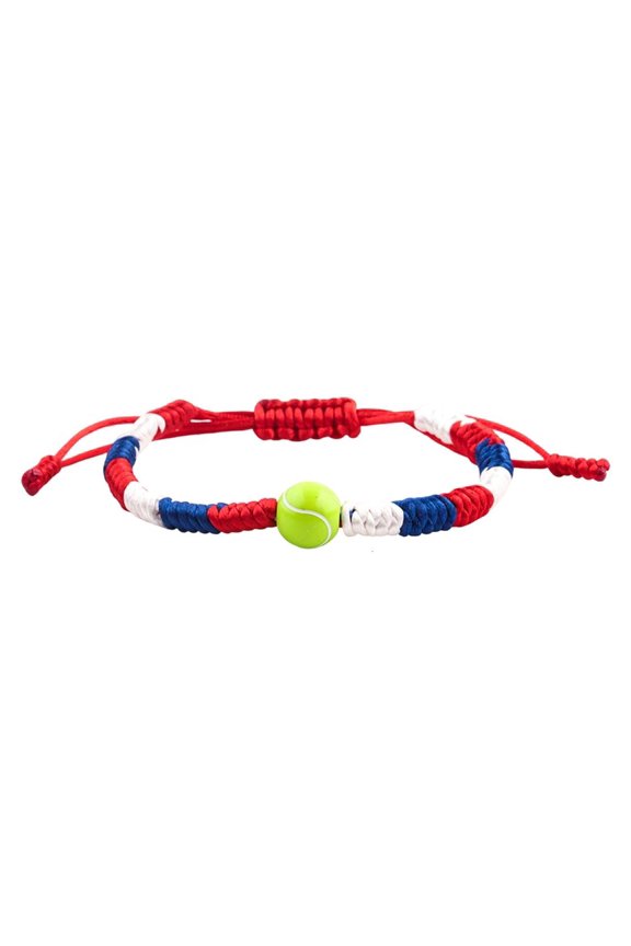 Personalize Adjustable Bracelet with Football Tennis Cycling Designs for Friend Contestants Sporty Accessory