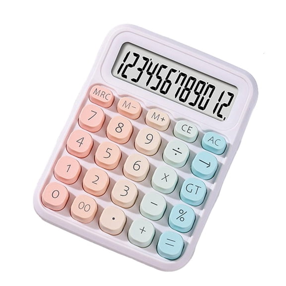 Osdhezcn Portable 12 Digital Large LCD Display Calculator Silents Keys ABS Material For Office School Travel BatteryFree Design