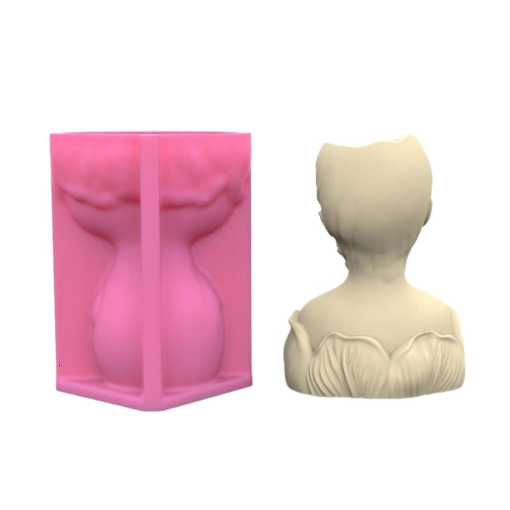 Osdhezcn Portrait Succulents Planter Molds DIYs Concrete Flowerpot Resin Molds Pen Holder Resin Molds Desk Livingrooms Decoration