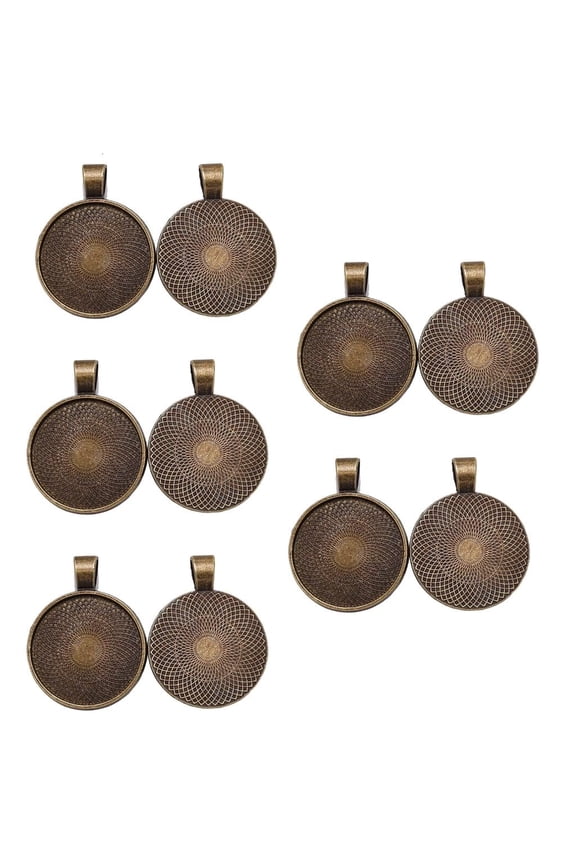 Practical Zinc Metal Jewelry Finding For Handmade Ornaments Round Bezel Pendant