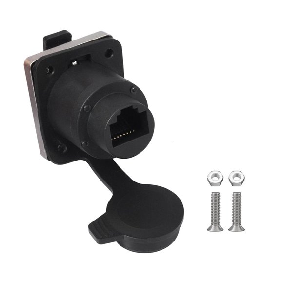 Osdhezcn RJ45 Cat6 Panel Mount Connector Module Threaded Fixing Mount Extension Adapter RJ45 Female to Female Through