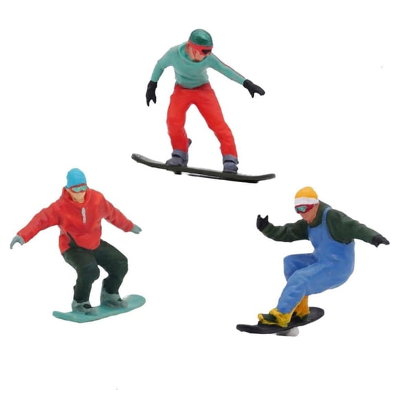 Osdhezcn Realistic Snowboarding Figure for Architectural Displays Dioramas Props 1/64 Scale Hand Painted Miniature Skiers Figures