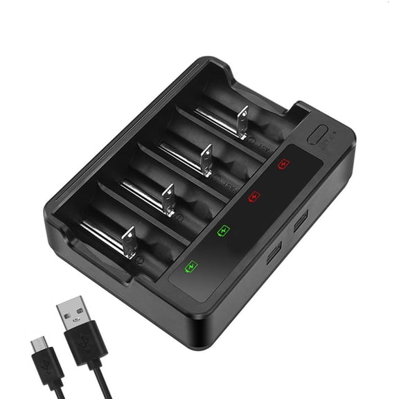 Osdhezcn Rechargeable Battery Charging Box For AA 3A C D Rechargeable Batteries 4 Slots