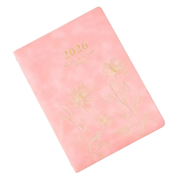 Osdhezcn Refillable 2026 Weekly Planner 6 Rings Leather Binder Academic Journal with Dated Pages For Daily Scheduling 6.69x9.06In