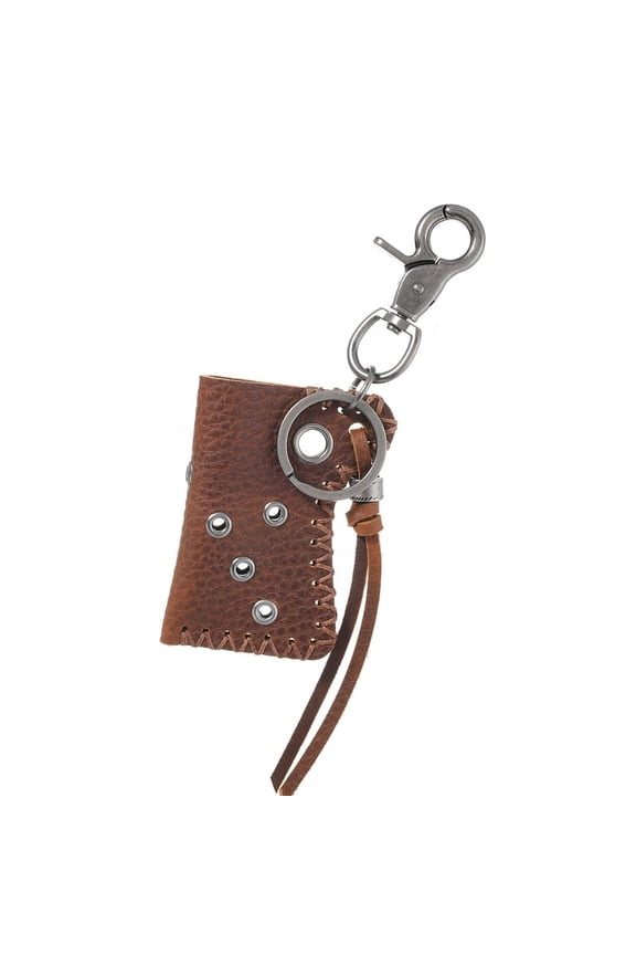 Retro Designs Leather Keychain with Protective Lighter Holder for Fashionistas