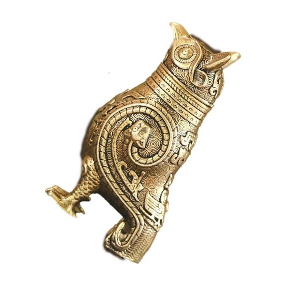Osdhezcn Retro Owl Shape Brasses Statue Artistic Cultural Symbolism Study Table Accent