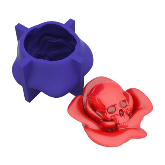 Osdhezcn Rose Flower Skull Silicone Mold Keychain Resin Epoxy Craft Polymer Clay Craft DIY Ornament Jewelry Candles Making Tool