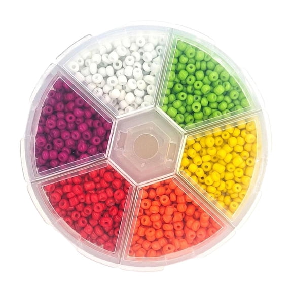 Osdhezcn Round Bead Head Balls for Jig Hook Fishing Fly Tying Materials, 1 Box of Slotted Beads for Fly Tying, Plastic Beads Set