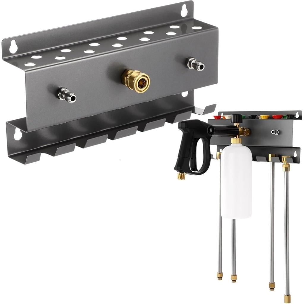 Osdhezcn Rustproof Pressure Washer Wall Mount Storage Rack Organizes Guns Foam Cannons And Attachments