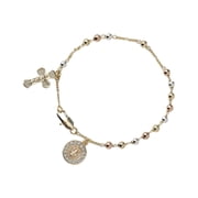 Osdhezcn Saint Benedict Crosses Charm Gold Plated Chain Bracelet For Women Wrist Jewelry