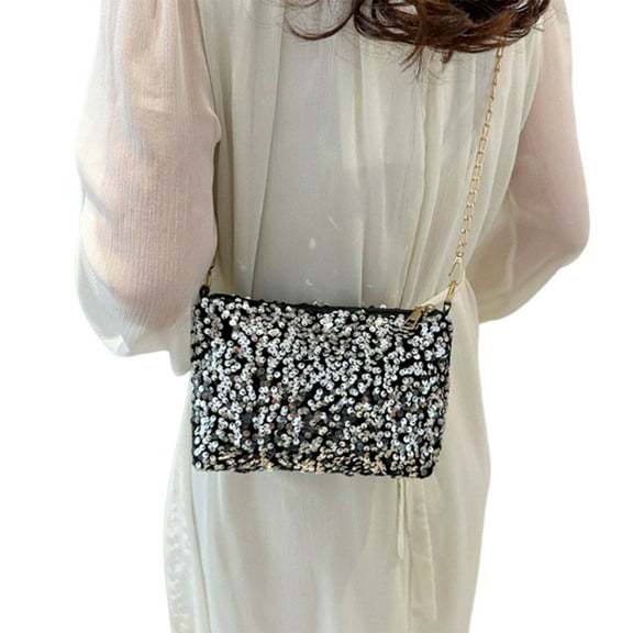 Osdhezcn Sequins Crossbody Bag for Women Chain Strap Shoulder Bag Small Messengers Bag