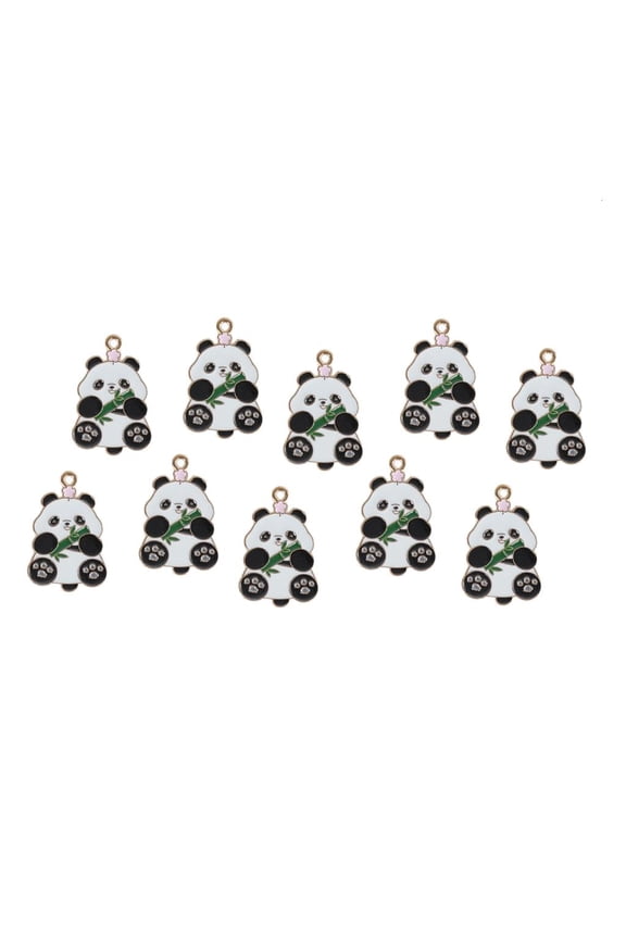 Set Of 10 Panda Charm Accessories Animal Pendant for Handmade Jewelry and Crafts