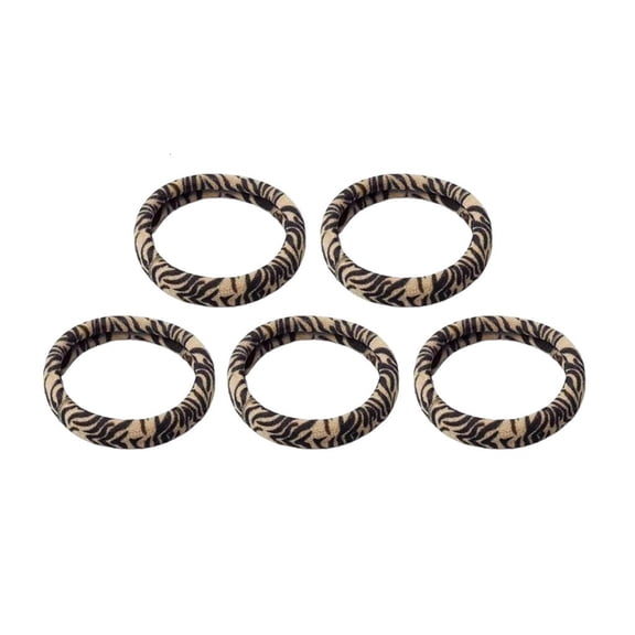 Osdhezcn Set of 5pcs Leopard Pattern Cloth Hair Rope Lightweight Construction High String Head Accessories Compact Carry Item