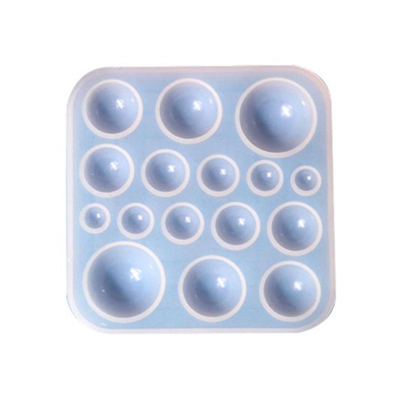 Osdhezcn Shiny Glossy Round Gem Patch Ornaments Silicone Epoxy Resin Mold DIY Rings Pendant Jewelry for Valentines Gift Craft