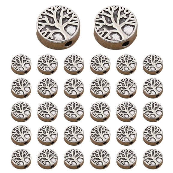 Osdhezcn Silver Alloy Life Tree Beads 10pcs Accessory for Necklace and Bracelet Designs