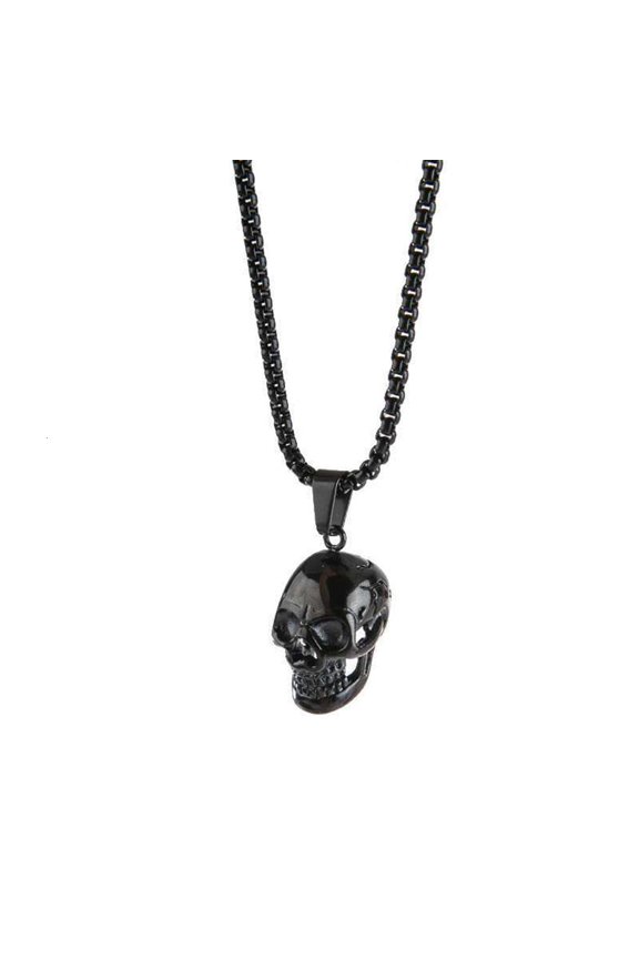 Skull Punk Men's Fashion Jewelry Pendant Necklaces Punk Rapper Stainless Steel Skull for Head Pendant Necklace 3 Colors