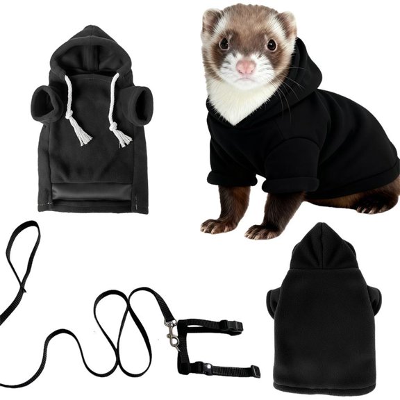 Osdhezcn Small Pet Ferrets Sweatershirt Outfit And Walking Harness Set For Pet Winter Wear