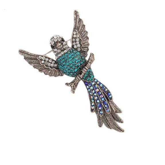 Osdhezcn Sparkling Hawks Brooch Retro Cartoon Design Rhinestones Embellished Alloy Material Decorative Pin For Clothing Jacket Birthday Gift