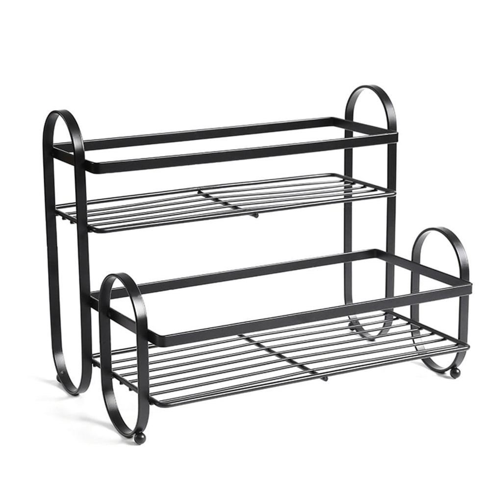 Osdhezcn Spice Rack 2 Tier Kitchen Spice Organizer Metal Organization ...