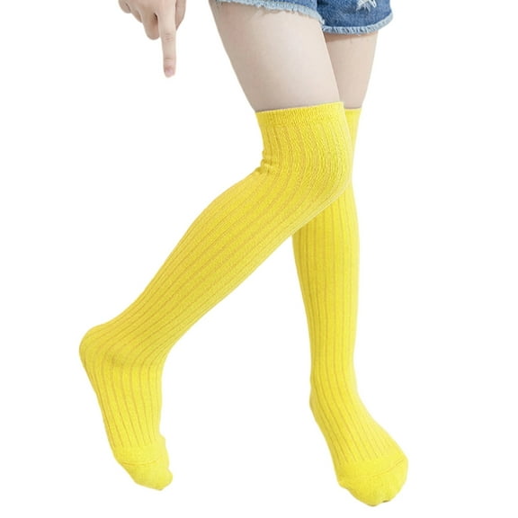 Osdhezcn Spring Candy Color Socks Elastic Cotton Socks Girls Stretchy Over The Knee Socks