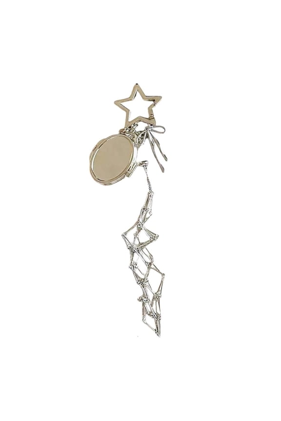 Stainless Steel Mesh Keychain With Heart Star Charm Sturdy Rustproof Pouch For Keys Cosmetics Bag Accessory Gift