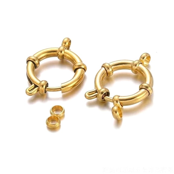 Osdhezcn Stainless Steel Necklace Round Clasp Jewelry Connector Handy Spring Clasps Hooks