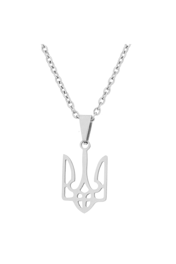 Stainless Steel Ukraine National Emblem Trident Pendant Necklace Fashion Jewelry