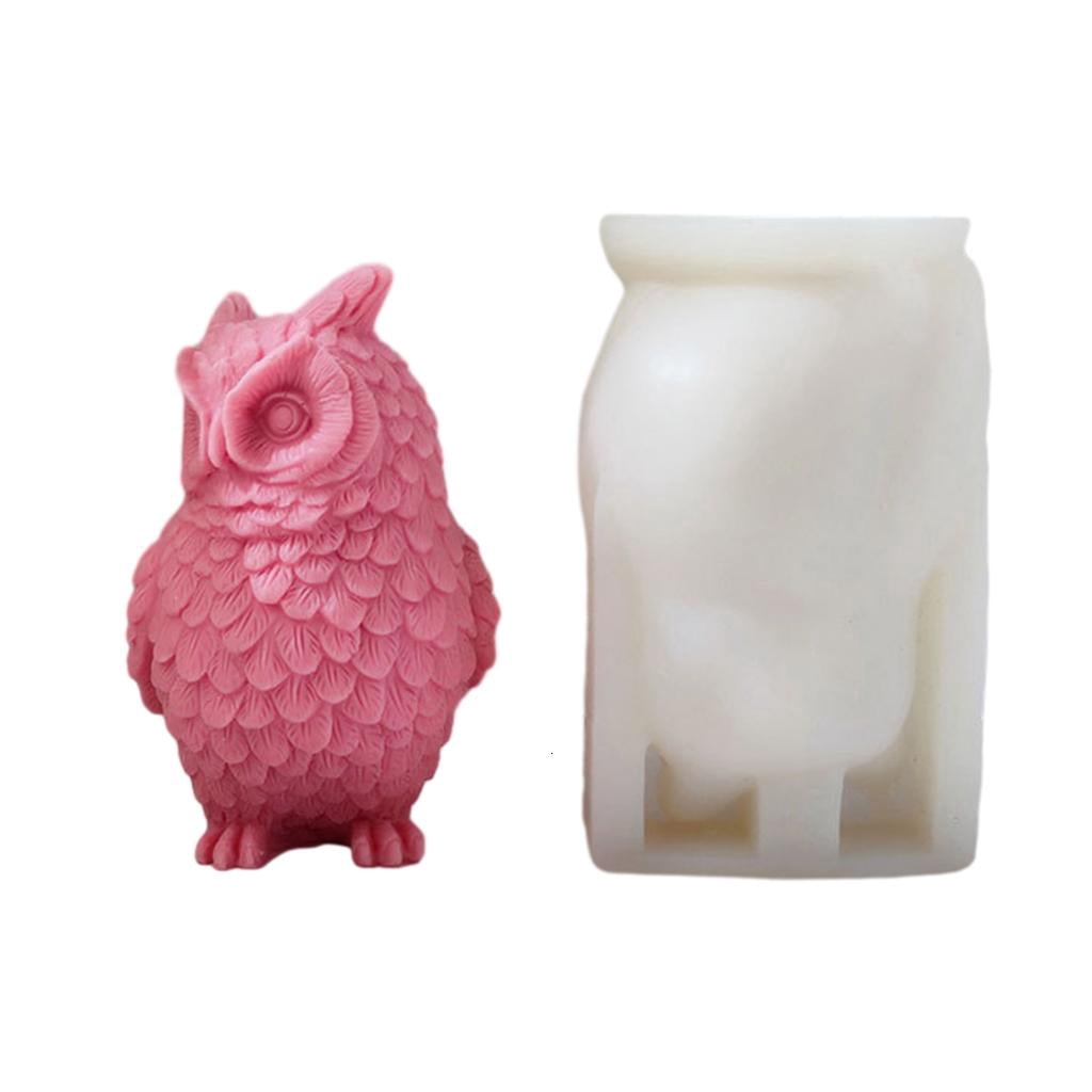 Osdhezcn Standing Owl Silicone Molds Epoxy Resin Mold Candle Mold for Making Craft