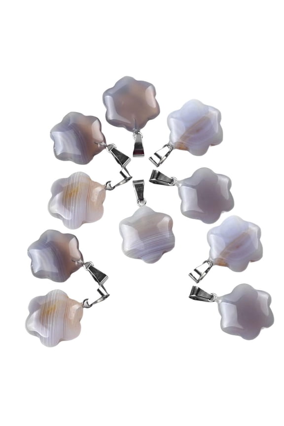 Sturdy Jewelry Making Flower Shaped Natural Quartz Stone Pendants For Necklaces