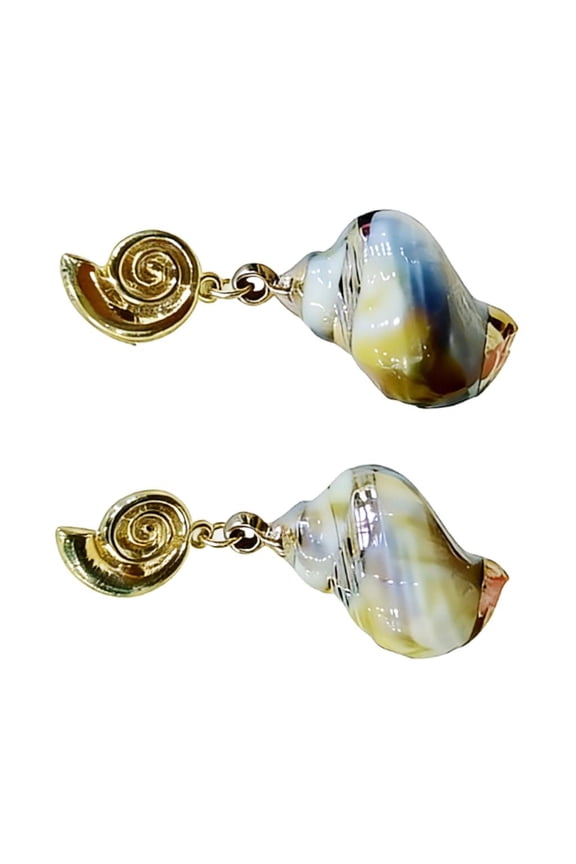 Stylish Conch Shell Dangle Earrings Lightweight Zinc Alloy Jewelry Gift for Her