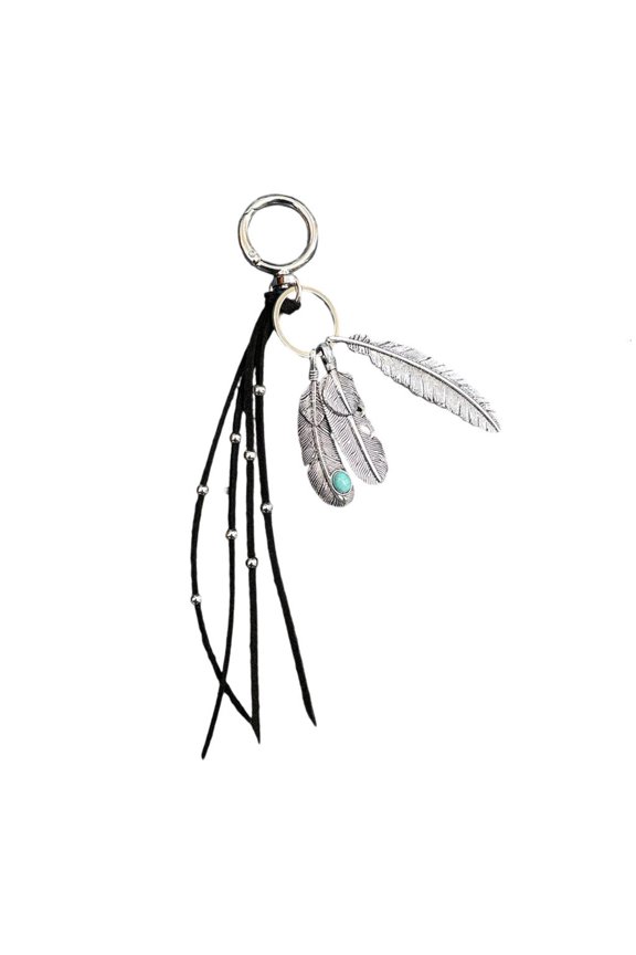 Stylish Faux Feather Keychain Decoration For Women Handbags Cosmetic Pouches Sturdy Metallic Alloy Gift Present