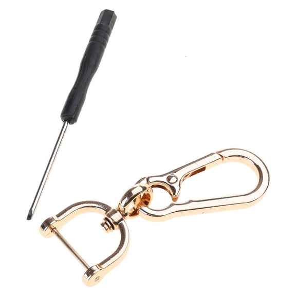 Osdhezcn Stylish Key Holder Elegant Metal Keychain D Shape Key Rings Rotating Clasp Keychains Suitable for Secure Attachment