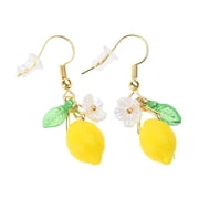 Osdhezcn Stylish Lemon themed Drop Ear Rings Charm Portable Citrus Pendant Earrings Jewelry Ear Hooks for Everyday or Party Wear