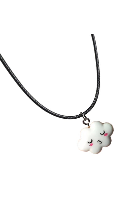 Stylish Necklace Smiling Cloud Face Pendant Clavicle Chain Adjustable Length Choker for Daily Wear Elegant Party Jewelry