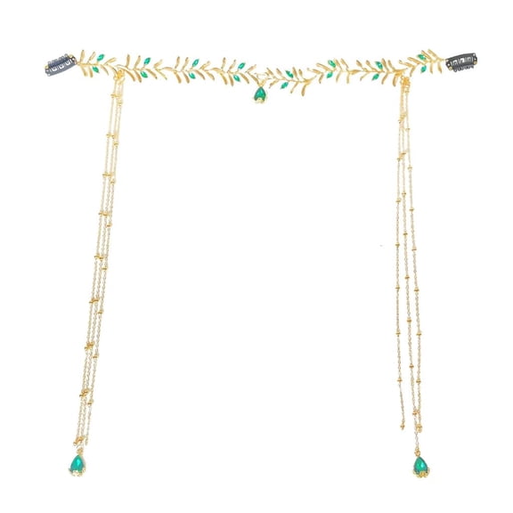 Osdhezcn Stylish Tassels Tiaras Headdress Delicate Rhinestones Inlayed Tassels Headband Ancient Style Bridal Headdress Adornment